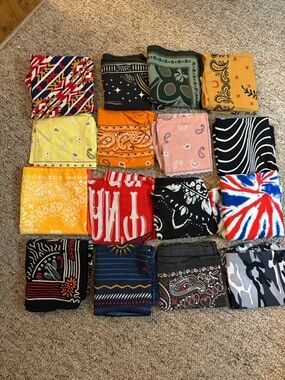 Mixed Pattern Cotton Bandana Bundle — Assorted Colors